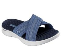 Skechers O- t-g Womens Sandals, Sandalias Go Walk Flex impresionadas Mujer, Tela Azul Marino, 39 EU