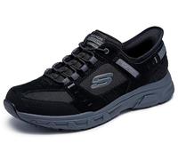 Skechers Oak Canyon Consistent Winne Hands Free Slip-in, Zapatos para Senderismo Hombre, Black Leather/Textile/Synthetic/Charcoal Trim, 48.5 EU