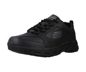 Skechers Oak Canyon Redwick Hombre Formatori, Black Leather Synthetic Textile Black Trim, 41 EU