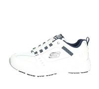 Skechers Oak Canyon Redwick Hombre Formatori, White Leather Synthetic Textile Navy Trim, 42 EU
