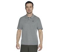 Skechers Off Duty Polo Camisa, Gris Oscuro, XL para Hombre