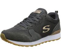 Skechers OG 85 Goldn Gurl, Zapatillas para Mujer, Charcoal Suede Nylon Mesh Rose Gold Trim, 38 EU