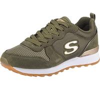 Skechers OG 85 Goldn Gurl, Zapatillas para Mujer, Olive Suede Nylon Mesh Rose Gold Trim, 38 EU