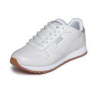 Skechers OG 85 OLD SCHOOL COOL, Zapatillas altas para Mujer, White Duraleather/ Silver Glitter Trim, 35 EU
