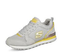 Skechers OG 85 STEP N FLY, Zapatillas para Mujer, Off White Suede/Mesh/Duraleather/Yellow Trim, 41 EU