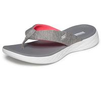 Skechers On-The-go 600-15304, Chanclas Mujer, Gris Y Rosa, 37 EU