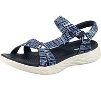 Skechers ON-THE-GO 600 ELECTRIC, Sandalia con punta abierta para Mujer, Navy/Multi Textile, 40 EU