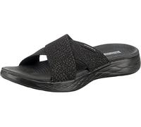 Skechers ON-THE-GO 600 GLISTENING, Sandalia con punta abierta para Mujer, Black Textile, 39 EU