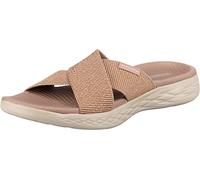 Skechers ON-THE-GO 600 GLISTENING, Sandalia con punta abierta para Mujer, Rose Gold Textile, 41 EU