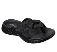 Skechers On The Go 600 Sandalias planas para mujer, Negro y gris, 35, Negro/Gris, 35 EU
