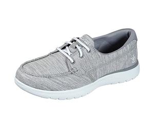 Skechers ON-THE-GO FLEX ASHORE, Botas para Mujer, Gray Textile/Trim, 37 EU