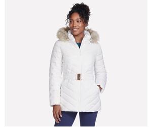 Skechers On-The-GO GO SHIELD Cozy Fit Belted Parka en Blanca, talla Media