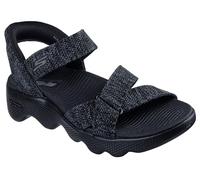 Skechers On-The-go Massage Fit Sandal Hands Free Slip-ins W/Heathered Knit, Sandalias para Pescador Mujer, Negro y Gris, 41 EU