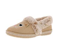 Skechers Pantuflas Bobs Too Cozy Meow Jammies para mujer, Beige Bronceado, 38.5 EU