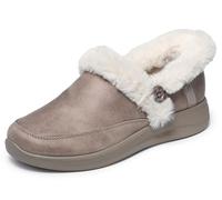 Skechers Pantuflas Cozy Escapepara mujer, Piel sintética Performtex gris pardo, 40 EU