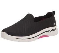 Skechers Go Walk Arch Fit-Grateful, Zapatillas Mujer, Negro/Rosa, 37.5 EU