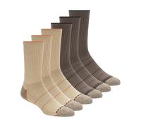 Skechers Paquete de 6 calcetines de trabajo para hombre, Arena, 10-13