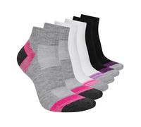 Skechers Paquete de 6 calcetines para mujer, gris medio, M