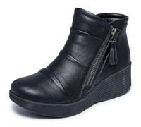 Skechers Botines Parallel Lite para mujer, Negro/Negro, 41 EU
