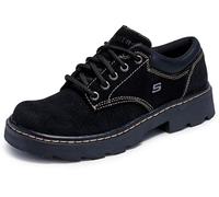 Skechers Fiestas-Mate, Oxford Mujer, Negro (Black Suede Leather), 38 EU