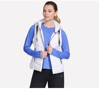 Skechers Performance Elite Cozy Fit Hooded Vest en Blanca, talla Pequeña