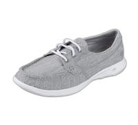 Skechers Performance Go Walk Lite-Isla, Náuticos Mujer, Multicolor (NVY Gray Textile/Trim), 38.5 EU