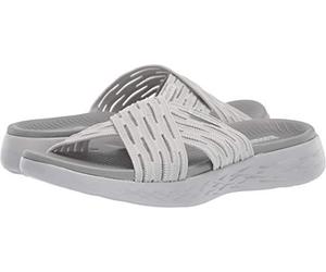 Skechers Performance ON-THE-GO 600 SUNRISE, Sandalias de Punta Descubierta para Mujer, Gray Textile, 36 EU