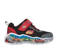Skechers Niños Play Scene Zapatilla de Deporte, Black & Red Textile/Synthetic/Multi Trim, 23 EU