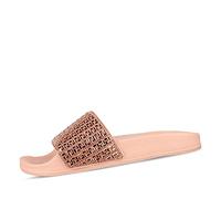 Skechers POP UPS NEW SPARK, Zuecos para Mujer, Rose Gold Canvas/Rhinestone Trim, 39 EU
