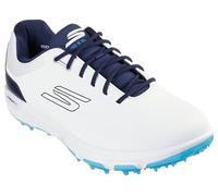 Skechers Pro 6-Botas de Golf Impermeables, Zapatillas Hombre, Blanco Azul Marino Sin Pinchos, 46 EU