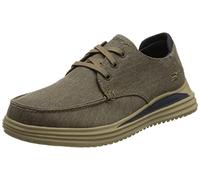 Skechers PROVEN FORENZO, Mocasín plano para Hombre, Khaki Washed Canvas, 41 EU
