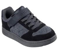 Skechers Quick Street Smooth Avenue- Tenis para niño, Tela Negra sintética con Ribete Gris, 10.5 UK Child