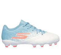 Skechers Razor 1.5 Jr Youth FG en Blanco/Turquesa, talla 34