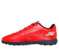 Skechers Razor 1.5 Jr Youth TF Turf - Botas de fútbol Ligeras para niños, Color Rojo sintético/Ribete Negro, 3 UK