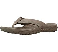 Skechers REGGAE COBANO, Chanclas para Hombre, Brown Leather, 47.5 EU