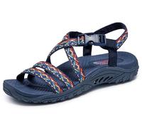 Skechers Reggae-Dream Weaver - Sandalias para mujer, Azul Marino Multi, 38.5 EU