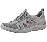 Skechers Reggae Fest-Neap-Webbing - Zapatos Oxford de Punto Recortado para Mujer, Gris/Rosa, 41 EU
