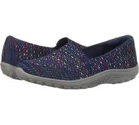 Skechers Reggae Fest-Wicker-Engineered Knit Twin Gore Slip On (Willows), Mocasín Plano Mujer, Marina Militar, 38.5 EU