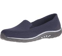 Skechers Reggae Fest - Willows - Mocasines Planos Anchos para Mujer, Malla Azul Marino, 36 EU