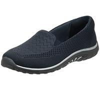 Skechers Reggae Fest-Willows Mocasines Planos de Piel para Mujer, Marino, 6 Wide