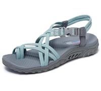 Skechers Reggae-Irie Mon, Sandalias Deportivas Mujer, Gris Aguamarina, 38 EU