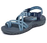 Skechers Reggae Irie Mon - Sandalias deportivas para mujer, Azul Marino, 38.5 EU