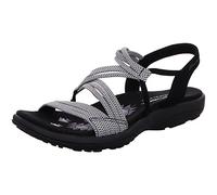 Skechers Reggae - Sandalia fina para mujer, Blanco (Negro/Blanco), 35 EU