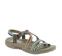 Skechers Reggae Sew Me Boho - Sandalias tejidas con tiras para mujer, Gris Topo Multi (Taupe Multi), 41 EU