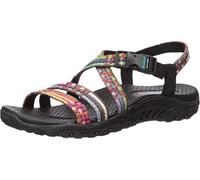 Skechers Reggae Sew Me Boho - Sandalias tejidas con tiras para mujer, Negro Multi, 40 EU