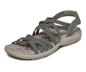 Skechers Reggae Slim Summer Getaway Sandalias planasMujer | Casual, espuma viscoelástica, ajuste elástico, lavable a máquina, vegano