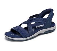 Skechers Reggae Slim-Summer Sparkle Sandalia para mujer, marino, 41 EU