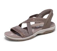 Skechers Reggae Slim-Summer Sparkle Sandalia para mujer, Moca, 36 EU