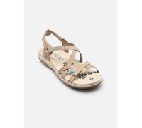 Skechers – Sandalias planas para mujer – Reggae Slim Sun Array – Gris pardo – Talla 6