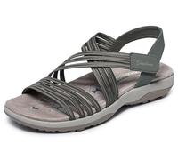 Skechers Reggae Slim-Sunnyside 2.0, Sandalia Mujer, Oliva, 38 EU